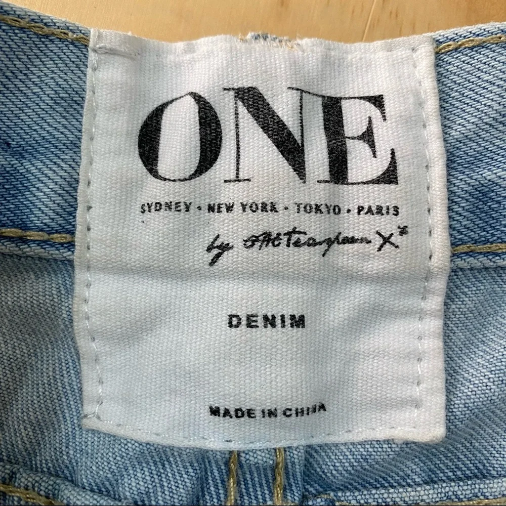 One Teaspoon Awesome Baggies Relaxed Distressed Tapered Rolled Jeans Size 27 - Picture 8 of 9